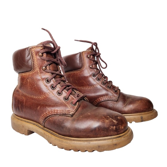 Vintage Red Wing Red Leather Lace Up Boots Insulated Work Chore Sturdy US 6.5-7